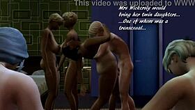 In Sims 4, Watch This Milf With Big Tits In A 3some Orgy With Blowjobs And Cumshots.