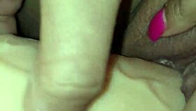 latina explores her big dildo in the bedroom