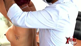 Peruvian redhead deepthroats huge cock