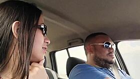 latina milf sucks big cock on the road