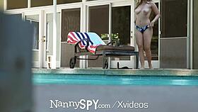 Busty nanny gets caught and fucked.