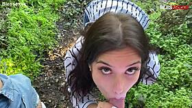 Beautiful Slutty Brunette Sucks Off In Park With Maria Wars