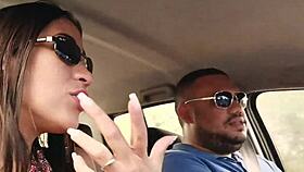 latina milf sucks big cock on the road