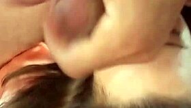 French slut in satin dress performs blowjob and rimming before doggystyle