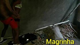 Skinny teen enters big cock until cumshot!