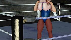 beautiful wrestler competes in anime style match at smplace com