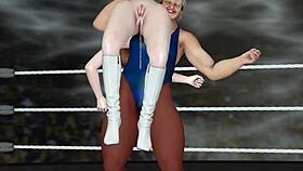 beautiful wrestler competes in anime style match at smplace com