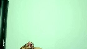 Latina goth tries first anal with glass dildo