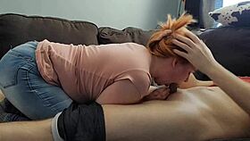 Redlexxxa gives a messy blowjob with facial finish