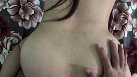 My Best Friend's Wife's Pretty Boobs Filled with Cum