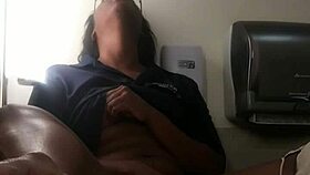 Ebony babe playing on bathroom counter with big ass fingering