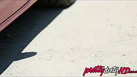 hot milf seduces and fucks stranded guy roughly in garage