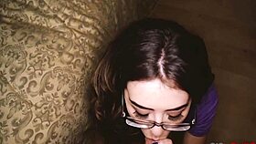 is this nerdy hot brunette stepsis gonna suck my cock? amina allure fucks hard