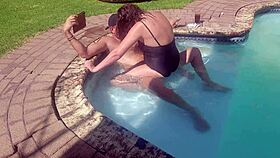 i always wanted to see my wife fuck a random guy in the pool, bent over doggystyle