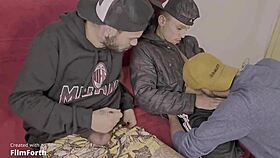 Asking For Cigarette Leads To Big Cock Orgy With Friends