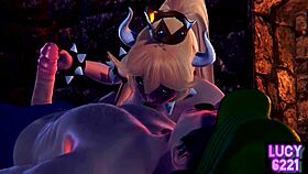 Luigi gets intense oral orgasm from bowser's wife.