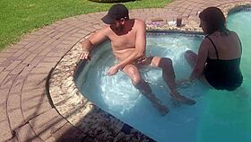 i always wanted to see my wife fuck a random guy in the pool, bent over doggystyle