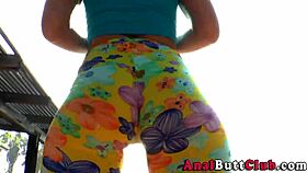 kinky big butt babes stretch in yoga pants for anal gaping sessions