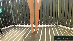 The sexy blonde amateur with a big ass jumps on a monster cock in her homemade video