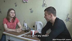 Teen strips and bends over for big cock cumshot 😍