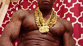 Huge brunette worships big black cock, jerks off solo!