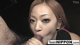 Scandalous teen 18+ sucking cock and cum play 😈