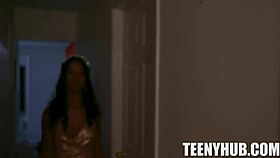 Do you see how Ameena Green focuses on Rion King's big cock in this POV creampie scene?