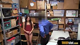 why did the brunette teen shoplifter get fucked rough?