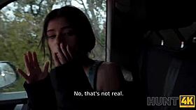 Loser on road trip watching latina with tattoos and piercings get clothes ripped in cuckold sex