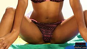 Black teen 18+ model noelle monique strips off her bikini