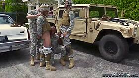 Army men fucking in the shower