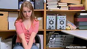 Cleo Clementine Faces Interrogation at the Office with Natural Tits Exposed