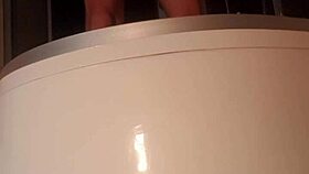 Single Person Enjoys Fetish Bathing in Shower.