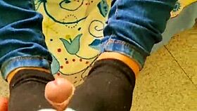 Fucking Cute Latina Teen's Feet And Cumming In Her Socks!