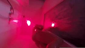 Skinny brunette Kendra Cole masturbates in the shower