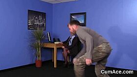 Frisky Bombshell Swallows Sperm Load on Her Face