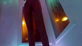 Skinny brunette Kendra Cole masturbates in the shower