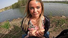 Adam Dangertv Feels Intense Pleasure from Alexis' Quick Bj in Park.