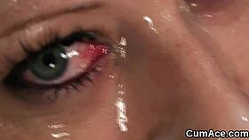 Frisky Doll Gets Cumshot on Face Swallowing Every Drop