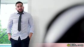 Sexy milf wife in new white fishnets. It’s time for hubby to test the lingerie with hot oral action.