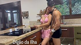 Fucking This Curvy Bunny With A Small Waist In The Kitchen! Oh Yeah!