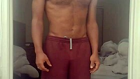 Skinny girl in stockings does workout with roommate.