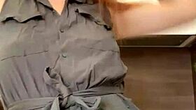 Young russian redhead dances seductively before camera