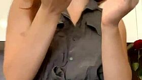 Young russian redhead dances seductively before camera