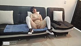 lonely white woman relaxing in her apartment!