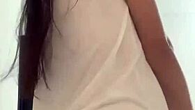 Latina twerks big ass, shows pussy.