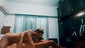 I improvise a 69 with my stepfather and take his cum out of me