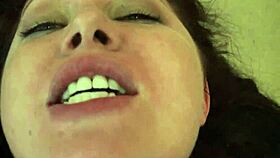 English slut gets choked hard while bent over in lingerie