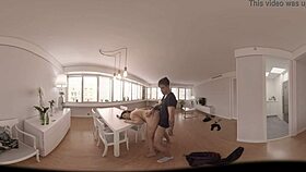 Chubby Girl Gets Fucked On A Table In VR!