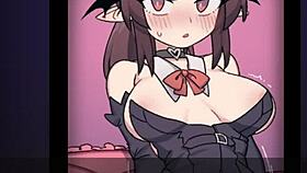 Corporate Succubus Fingering and Masturbating in Anime Game